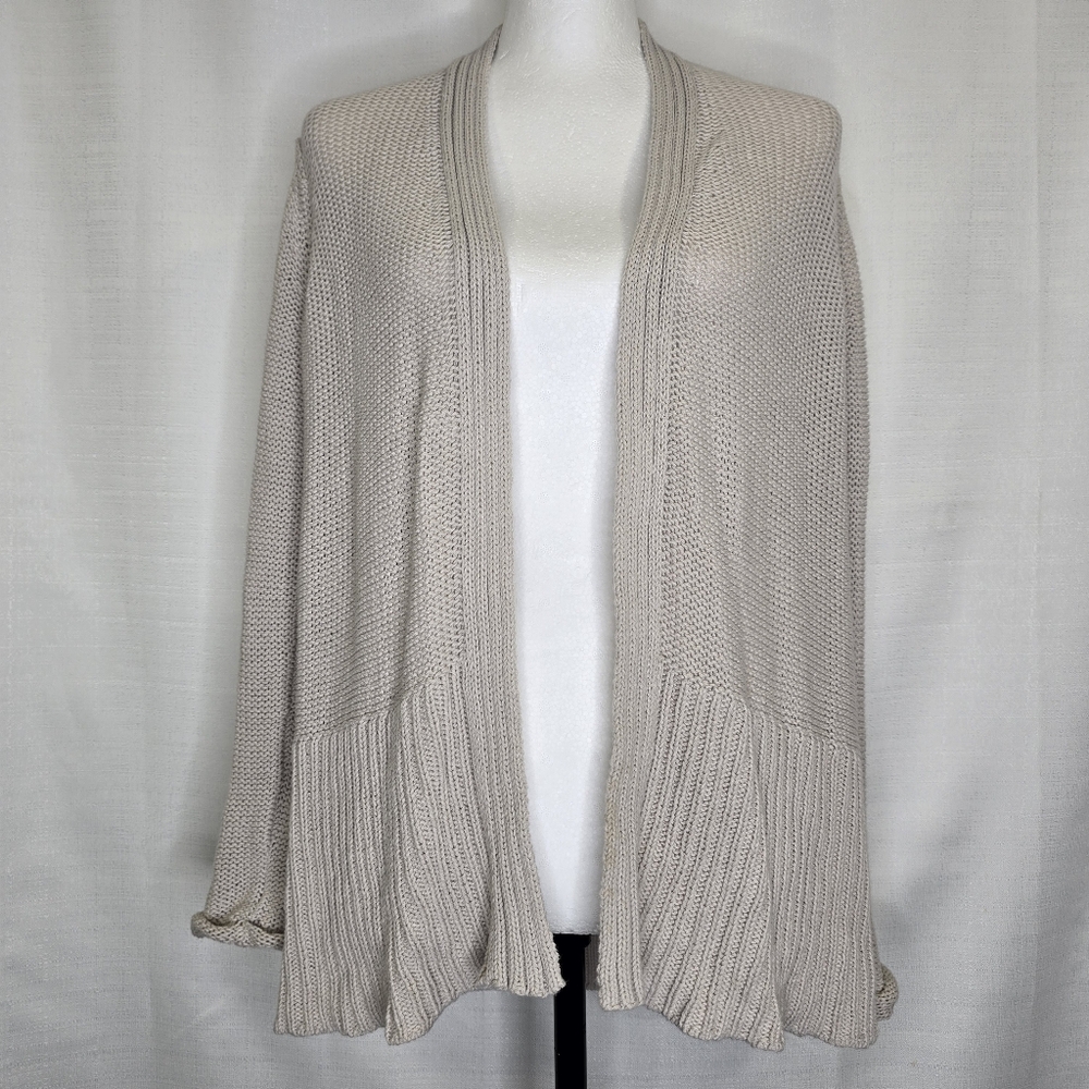 Wooden Ships Sweater CardiganSize XS / Small Open Front Beige Casual